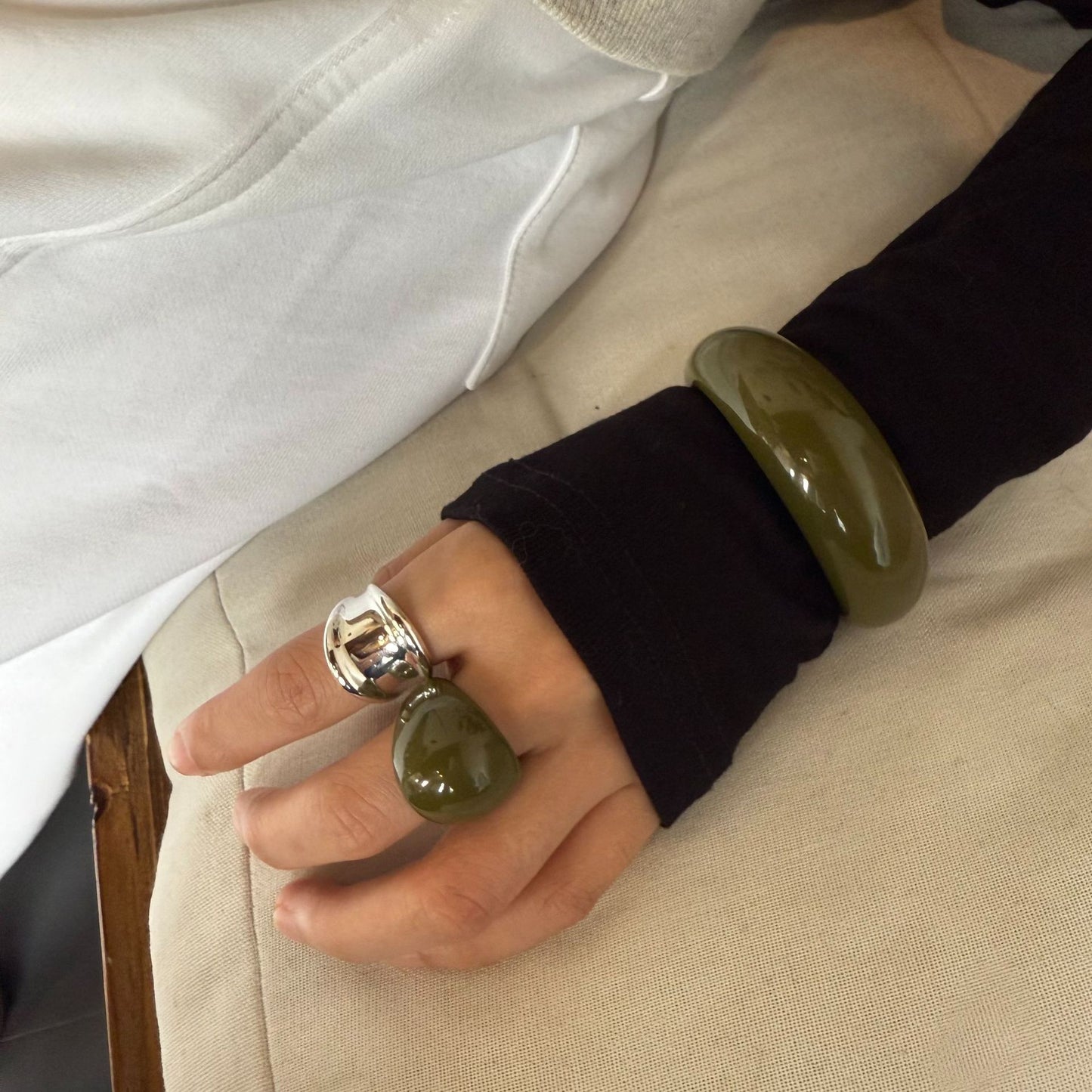 Simple Niche Resin Fashion Design Color Rings