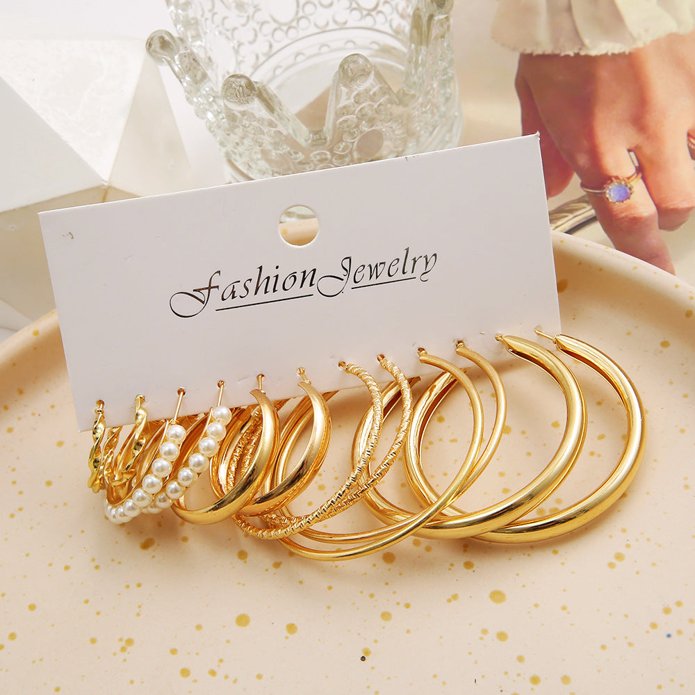 Creative Gold Shaped Metal Eardrop High-grade Earrings