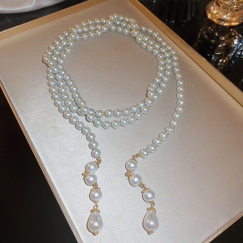 French Style Temperament Geometric Pearl Vintage Fashion High Necklaces