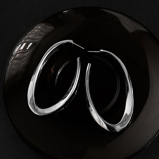 Needle Cold Landscape Oval Simple Fashion Design Earrings