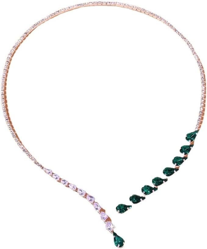 Collar Female Personality Temperament Entry Lux Green Water Necklaces