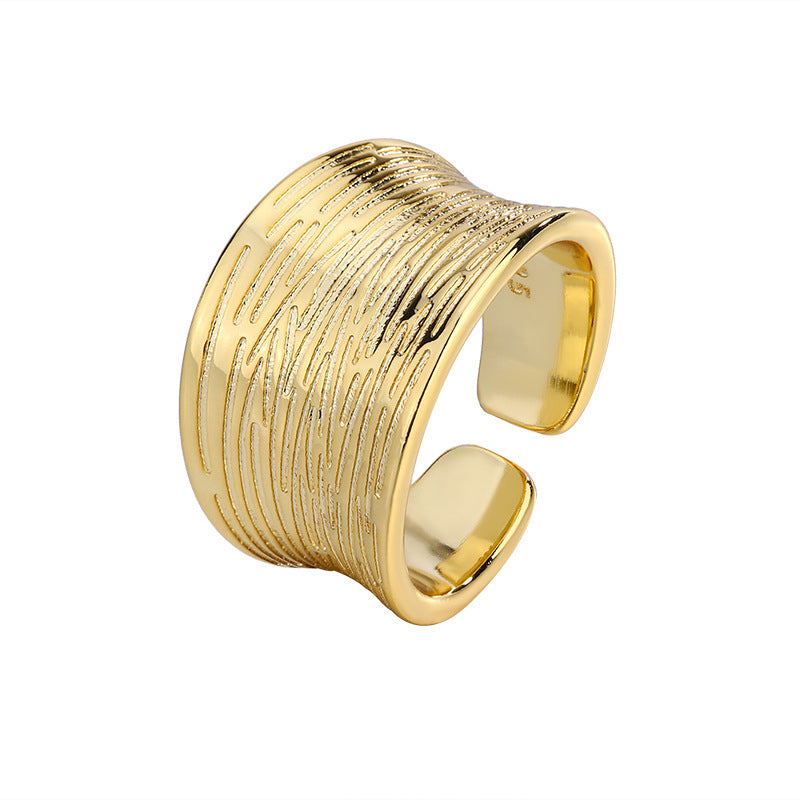 Women's Geometric Wide-brimmed Striped For Simple Irregular Rings