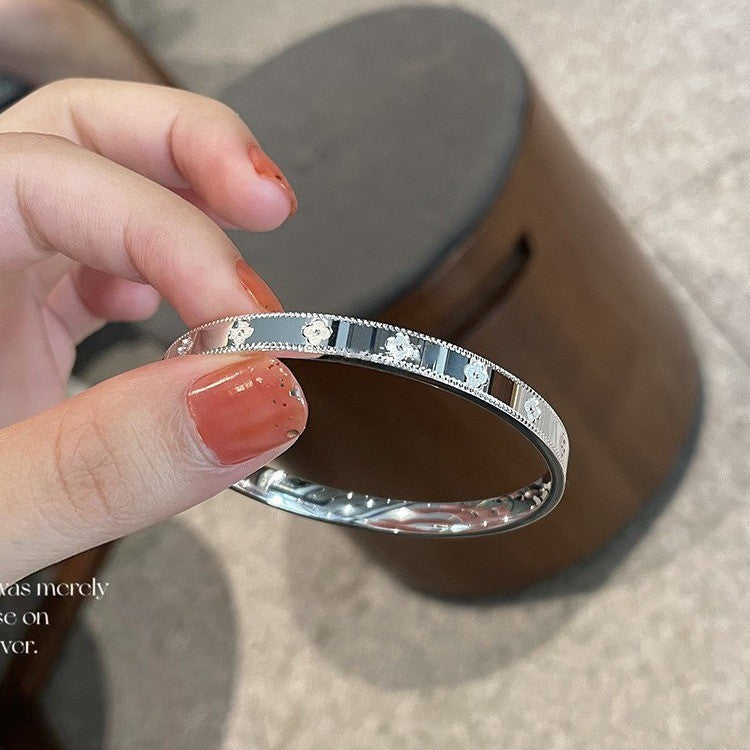 Solid Sier Simple Style Design Versatile Sense Gifts For Bracelet