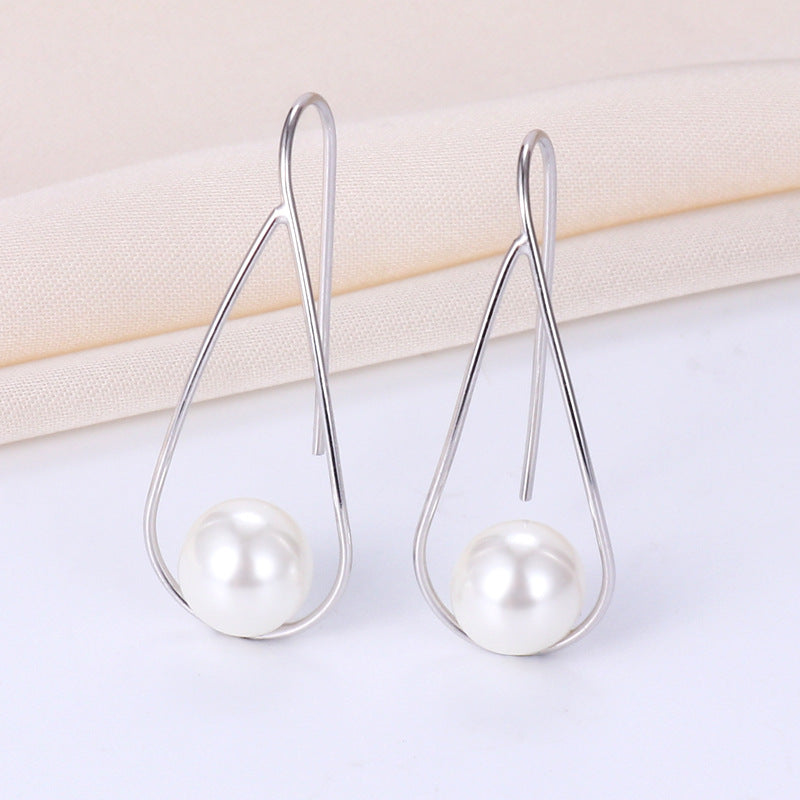 Exaggerated Personalized Shell Pearls Light Luxury Earrings