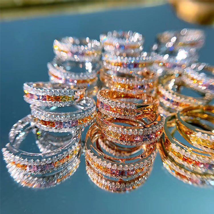 Plated Fairy Face Value Rainbow Sapphire Rings