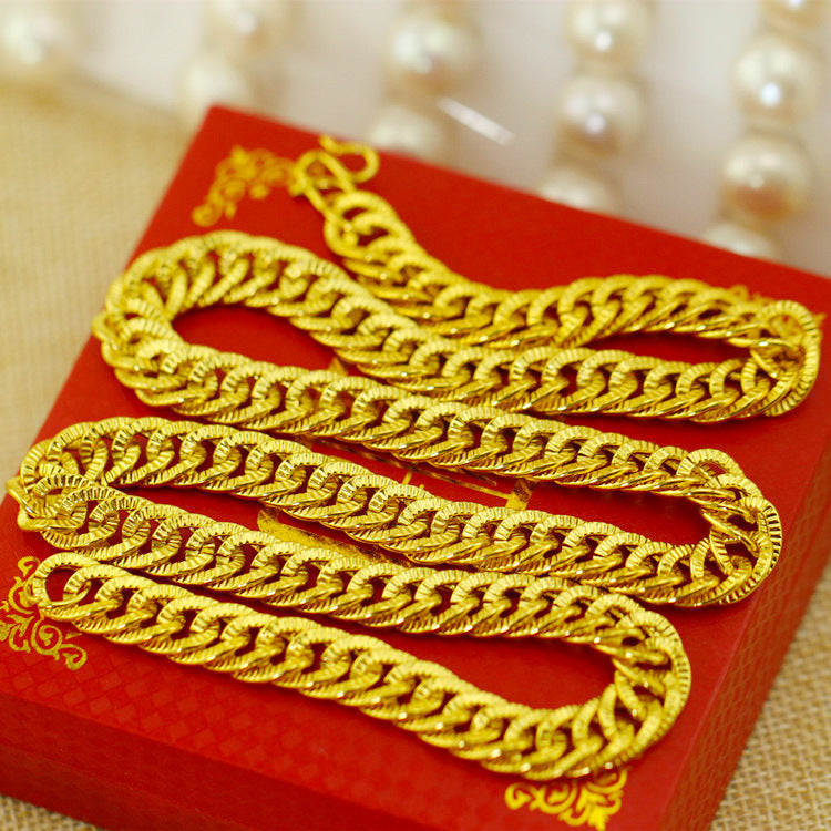 Men's Domineering Live Broadcast Gold Color Chain Necklaces