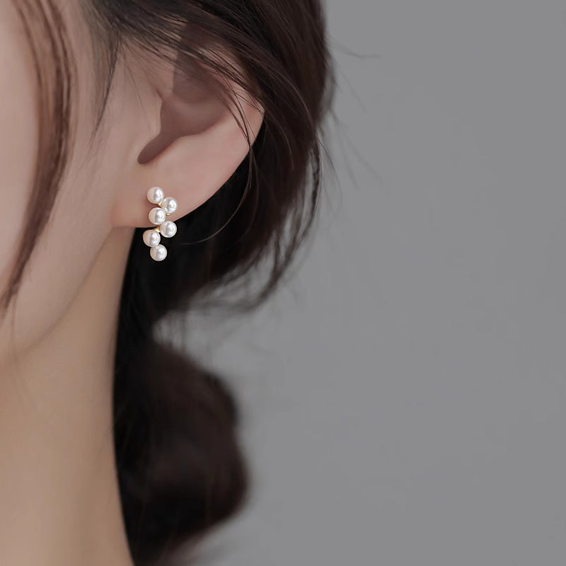 Women's Pure Sier Grape For Classic Style French Earrings