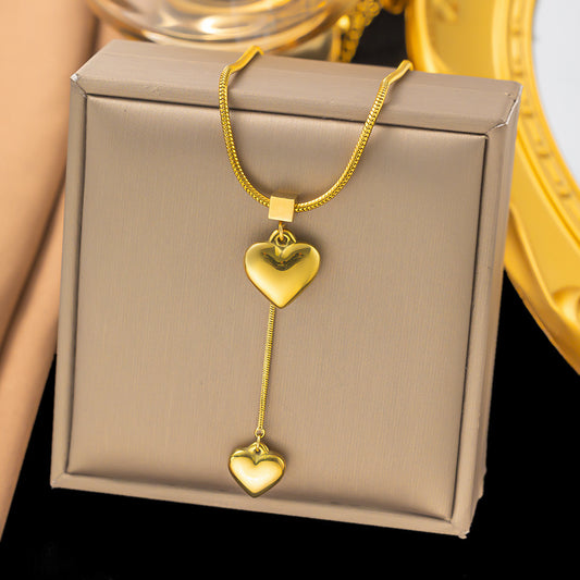 Fashion Simple Love Stainless Steel Ornament Necklaces