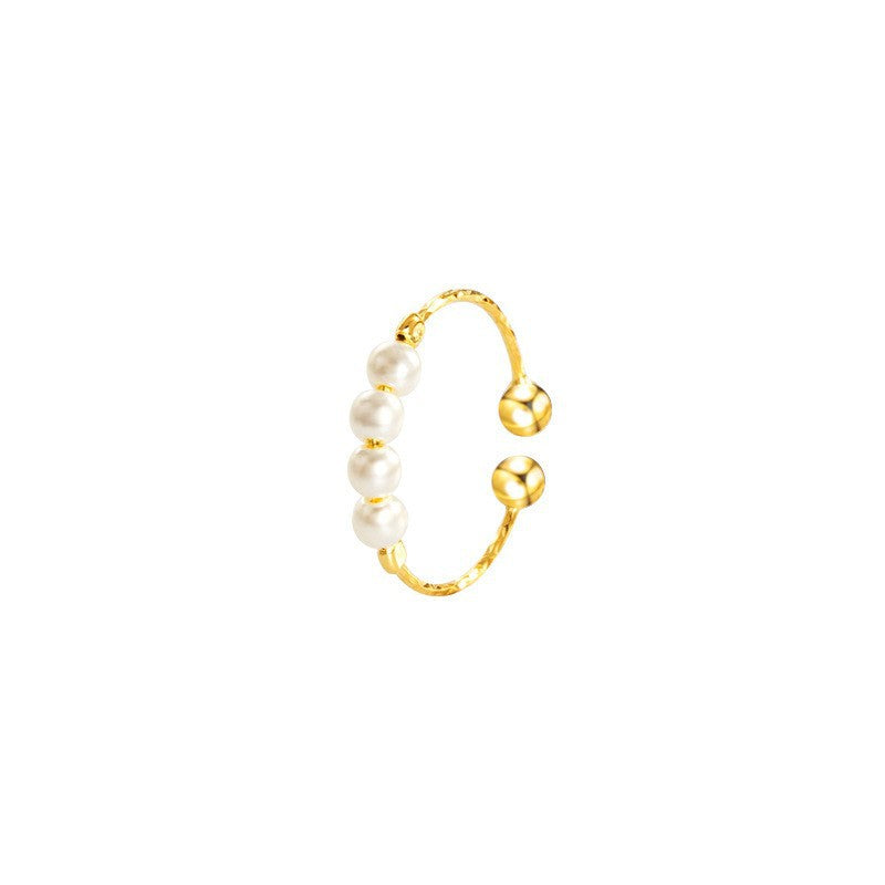 Round Beads Shell Pearls Decompression Index Rings