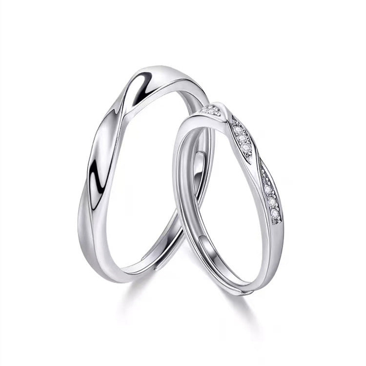Women's & Men's Double Knot Couple One Pair Of Lovers Open Ended Rings
