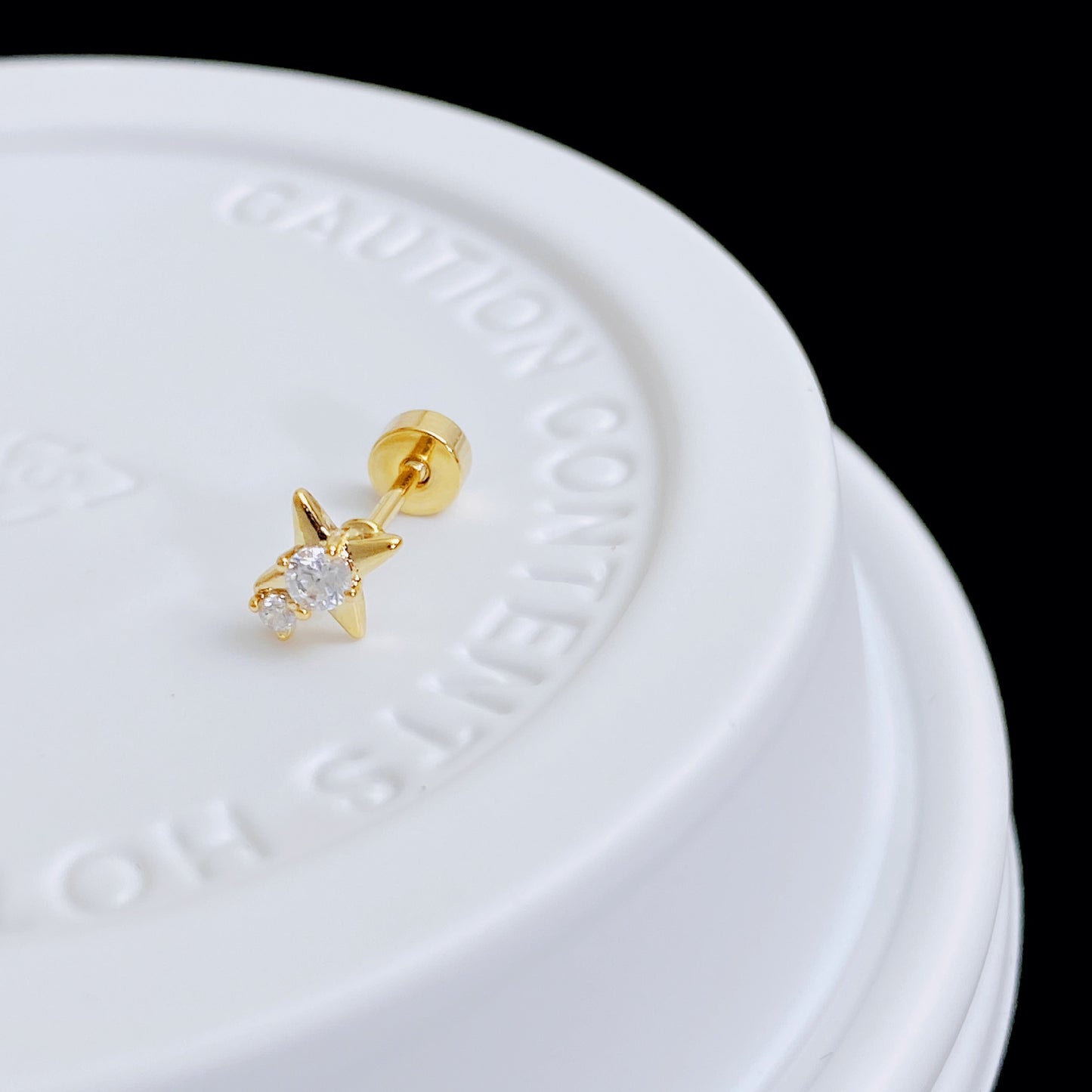 Exquisite Micro Inlaid Zircon Screw Ear Earrings