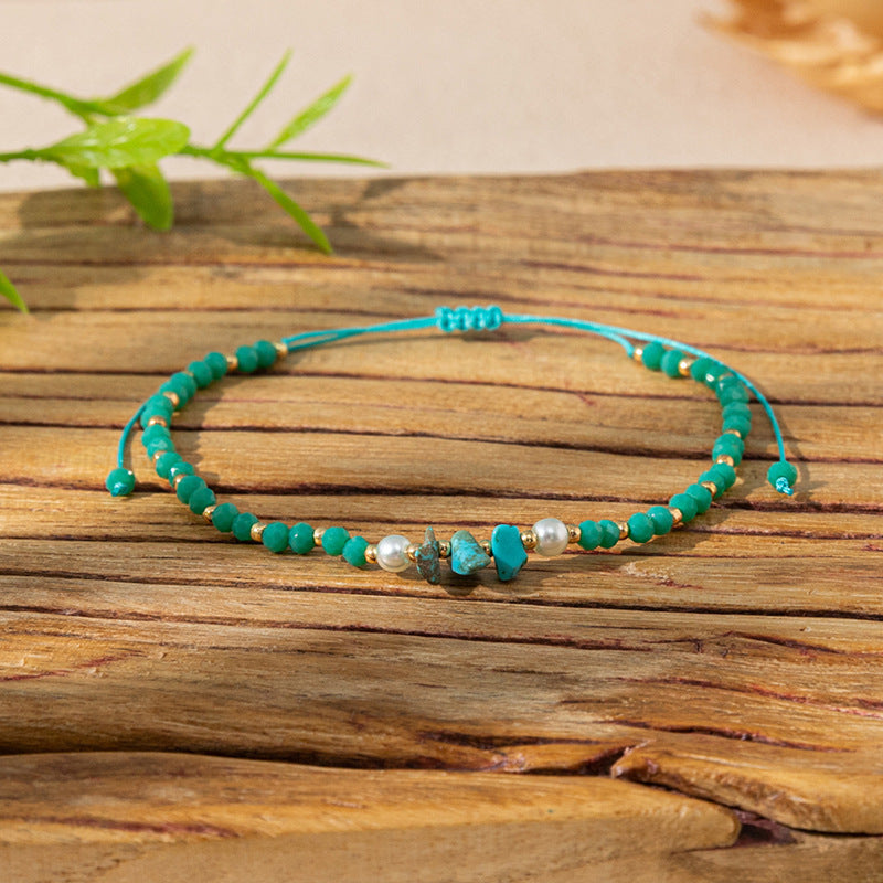 Women's Holiday Style Colorful Gravel Carrying Strap Niche Bracelets