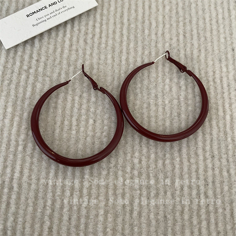 Red Love Ear Simple Grace Personality Earrings