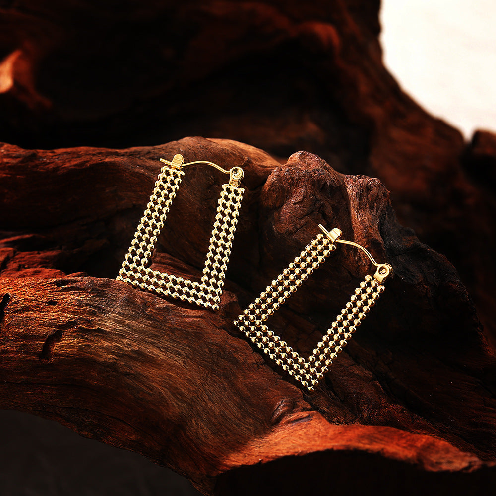Women's Fashion High-grade Gold Stainless Steel Elegant Earrings