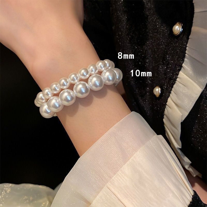 Simple Pearl Stretch Entry Lux Fashion Everyday Bracelets