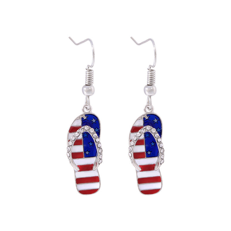 Alloy Dripping Oil Stars Stripes National Rings