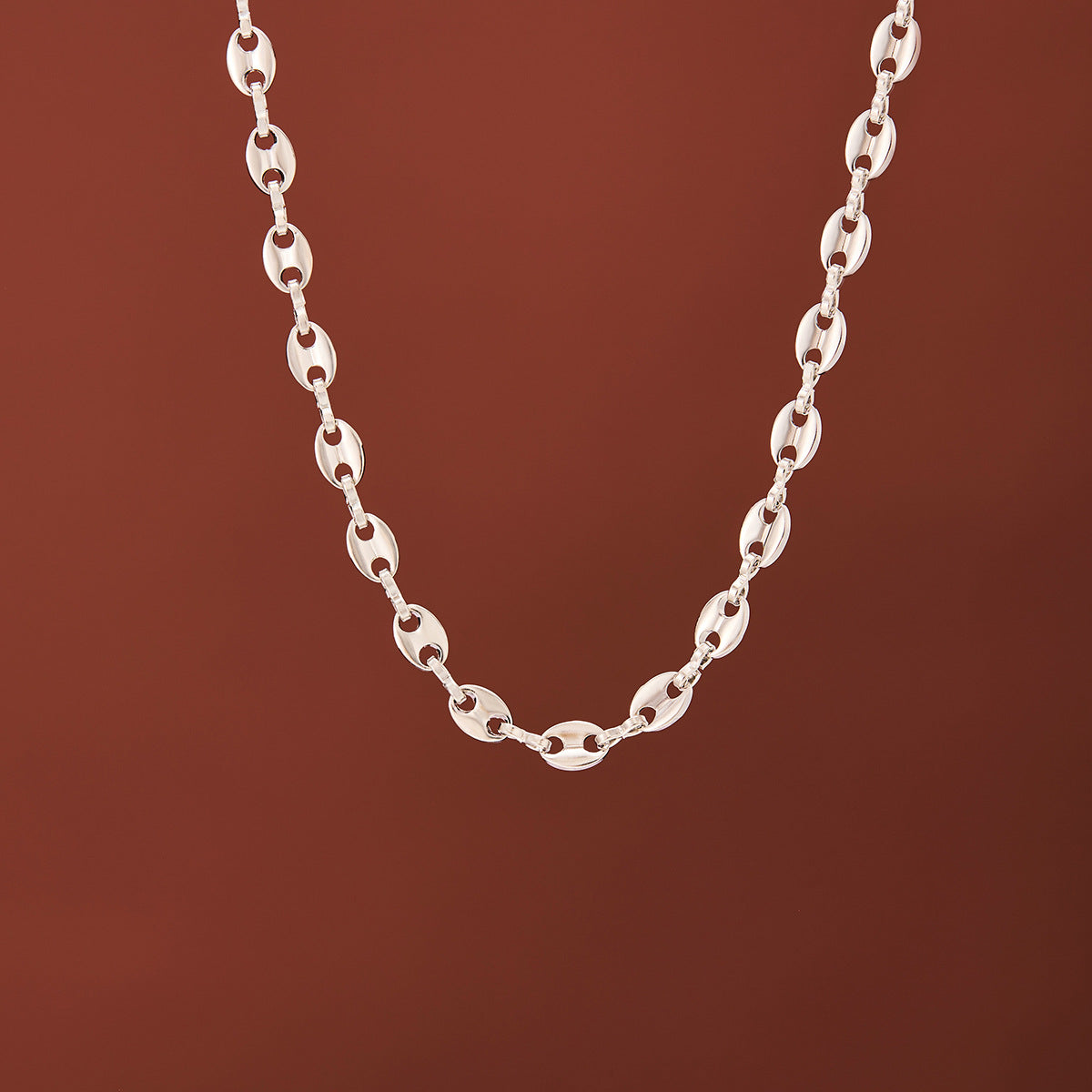 Warm Coffee Beans Pig Nose Titanium Necklaces