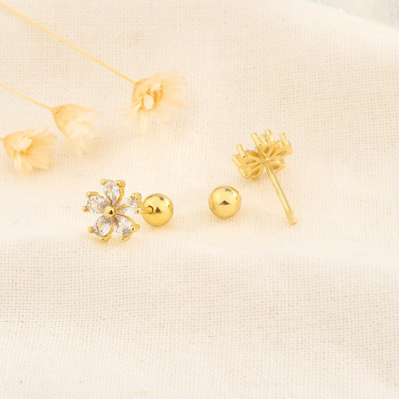 Sweet Peach Blossom Pink Zircon Mori Rings