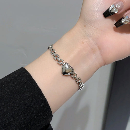 Women's Titanium Steel Heart Strap Fashion Thick Bracelets
