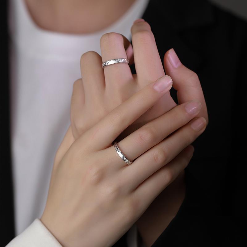 Sier Female Minority Simple Design High-grade Feeling Rings