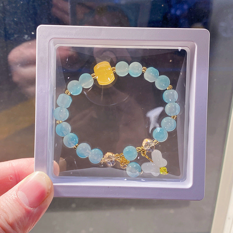 Children's Butterfly String Beads Cute Glaze Niche Bracelets