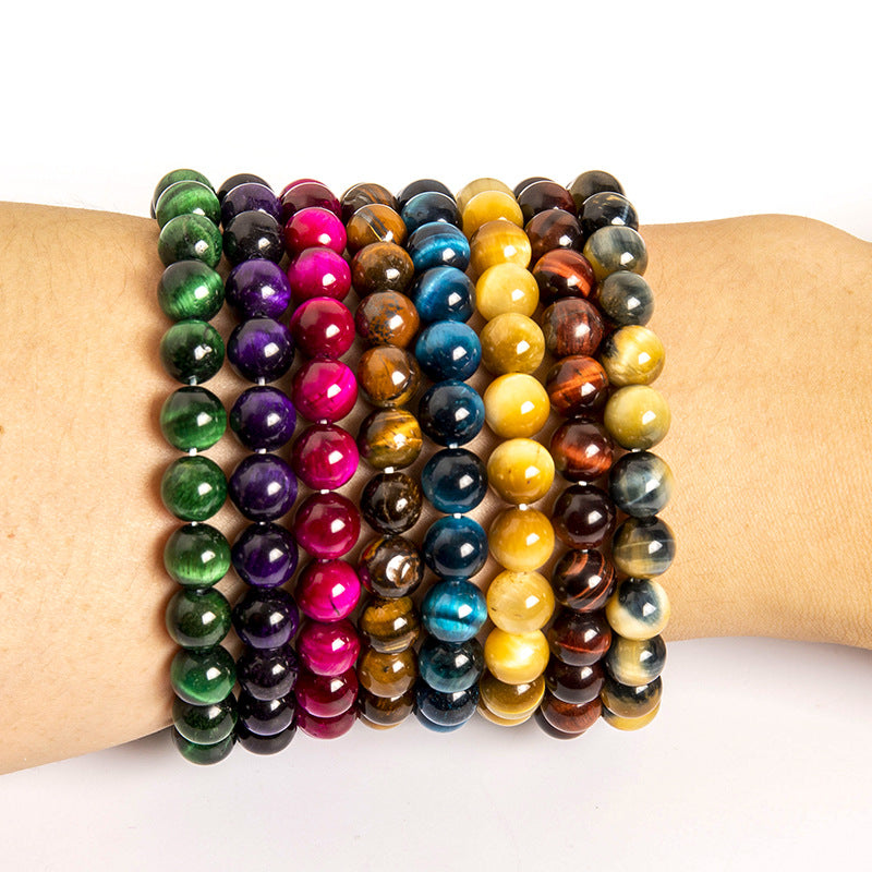 Men's Commuter Green Gold Purple Tiger Natural Bracelets