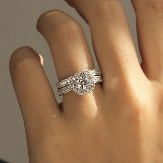 Women's Couple Princess Round Set Fashion Luxury Rings