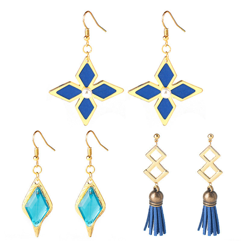 Travelers Empty Autumn Unilateral Temperament Feather Tassel Carved Earrings