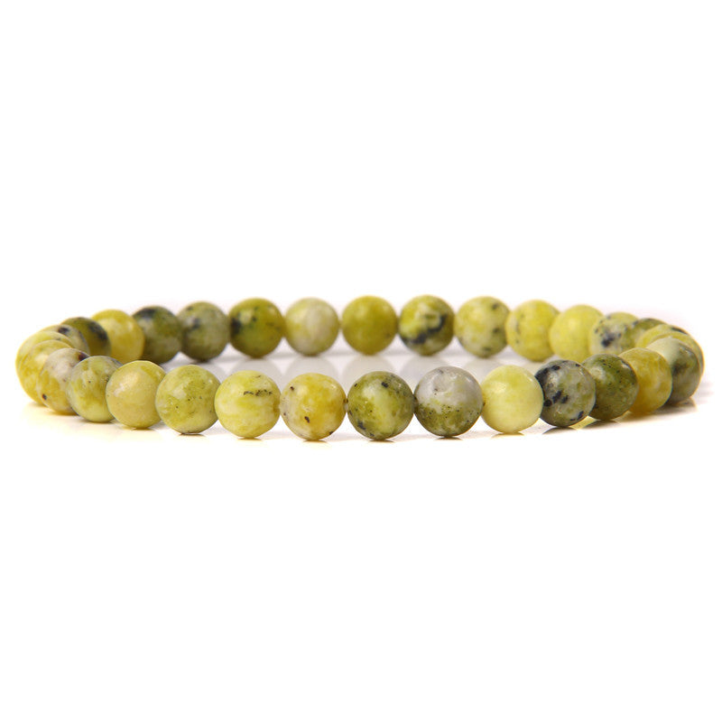 Women's & Men's Single Circle Beaded Natural Agate Stone Bracelets