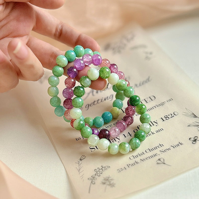 Purple Crystal Female Pliable Temperament Rosary Decompression Hand Bracelets