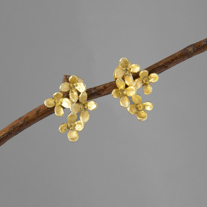 Osmanthus Drop Sterling Sier Chinese Style Earrings