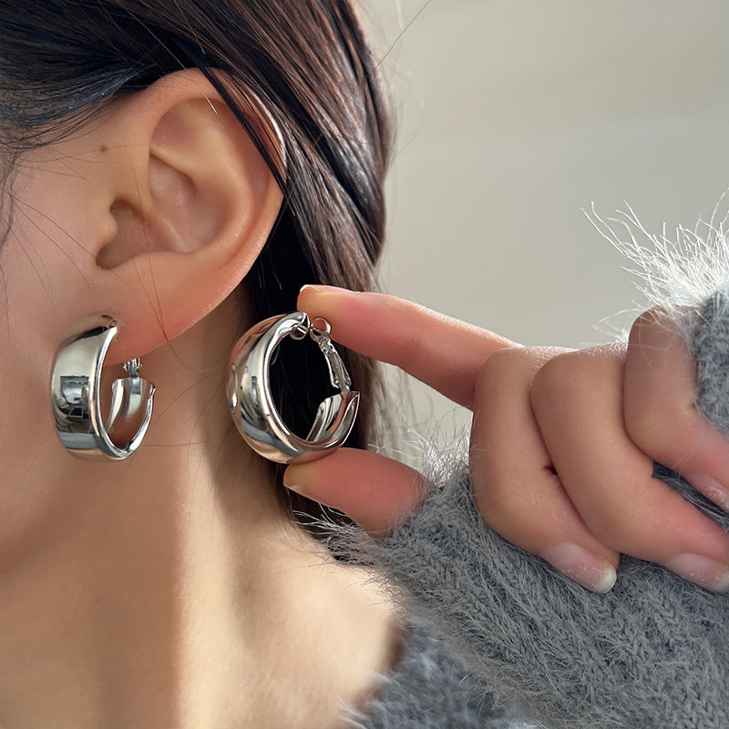 Simple Light Luxury Metal Female Graceful High Rings