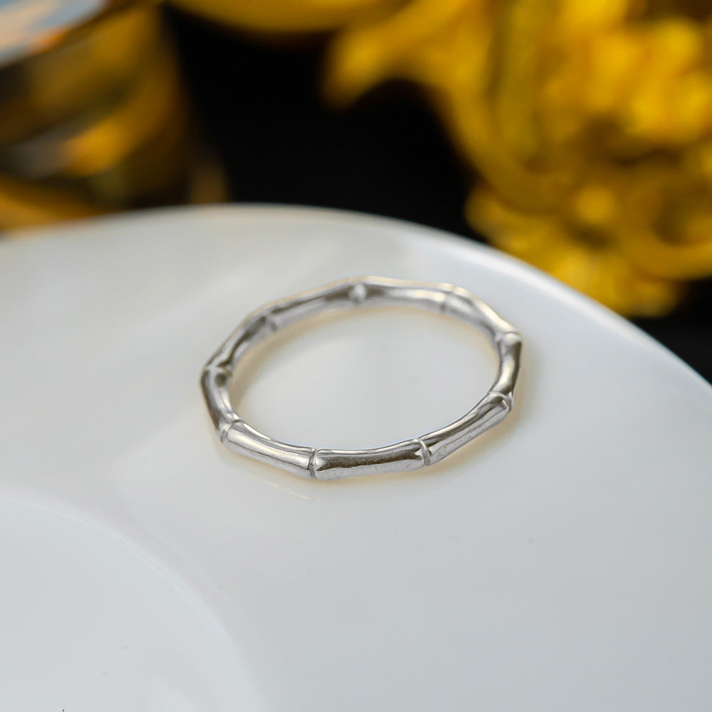 Titanium Female Simple Fashion Personality Style Gold Index Rings