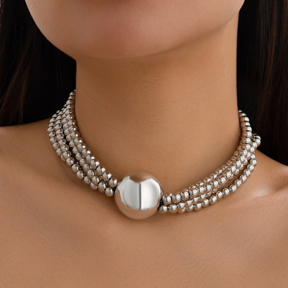 Women's Ornament Exaggerated Ball Clavicle Hip Hop Necklaces