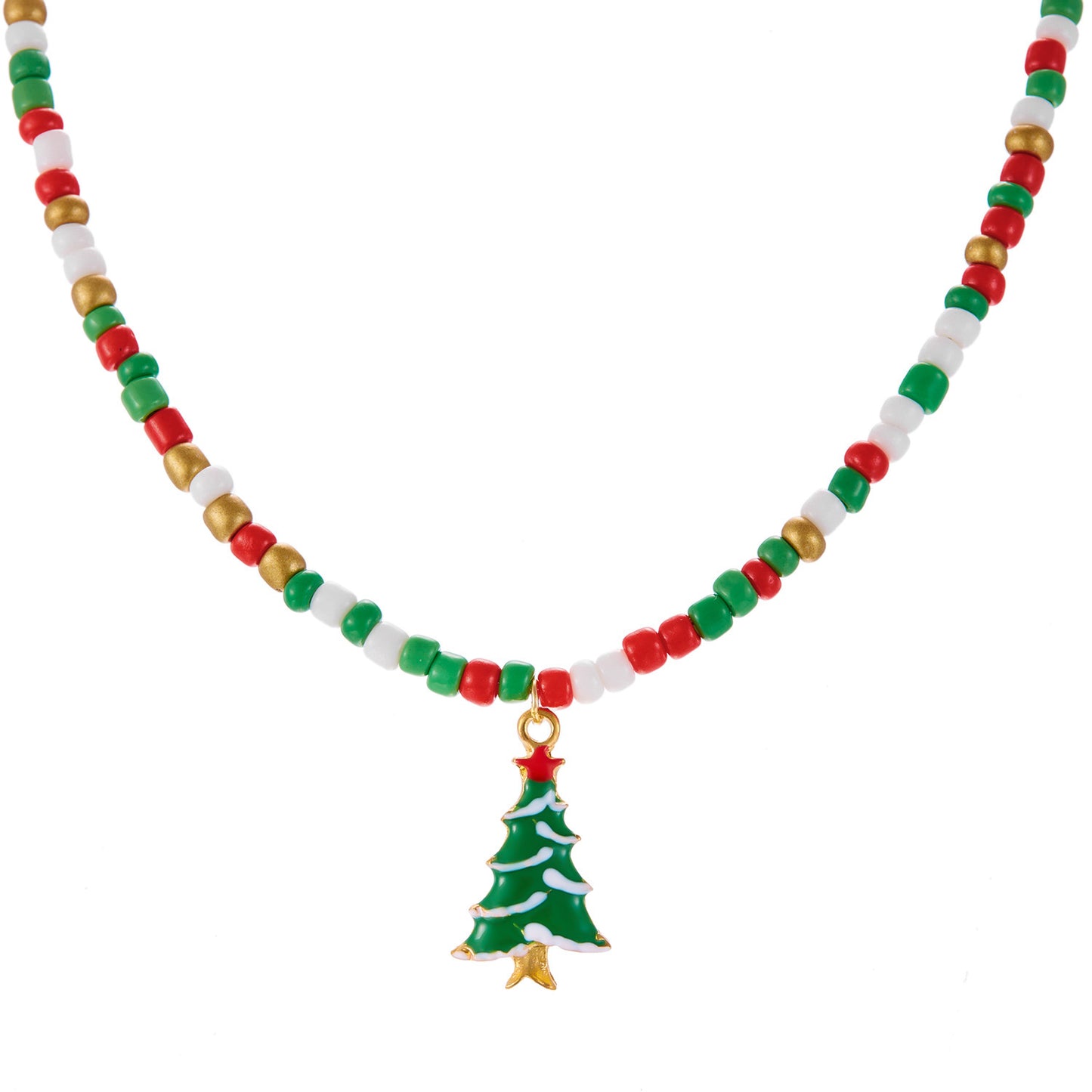 Women's Christmas Bead Fashion Santa Claus Tree Necklaces