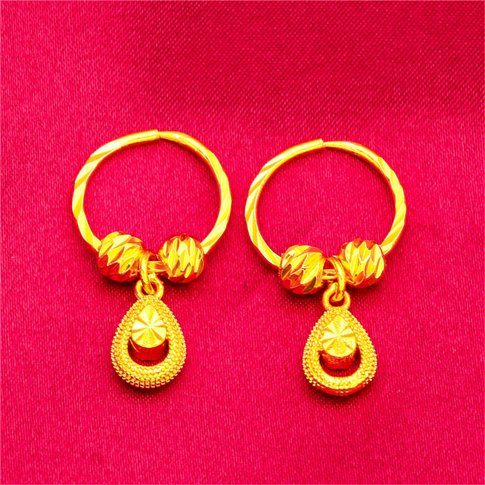 Women's Love Five-pointed Star Crown Water Drop Beads Live Earrings