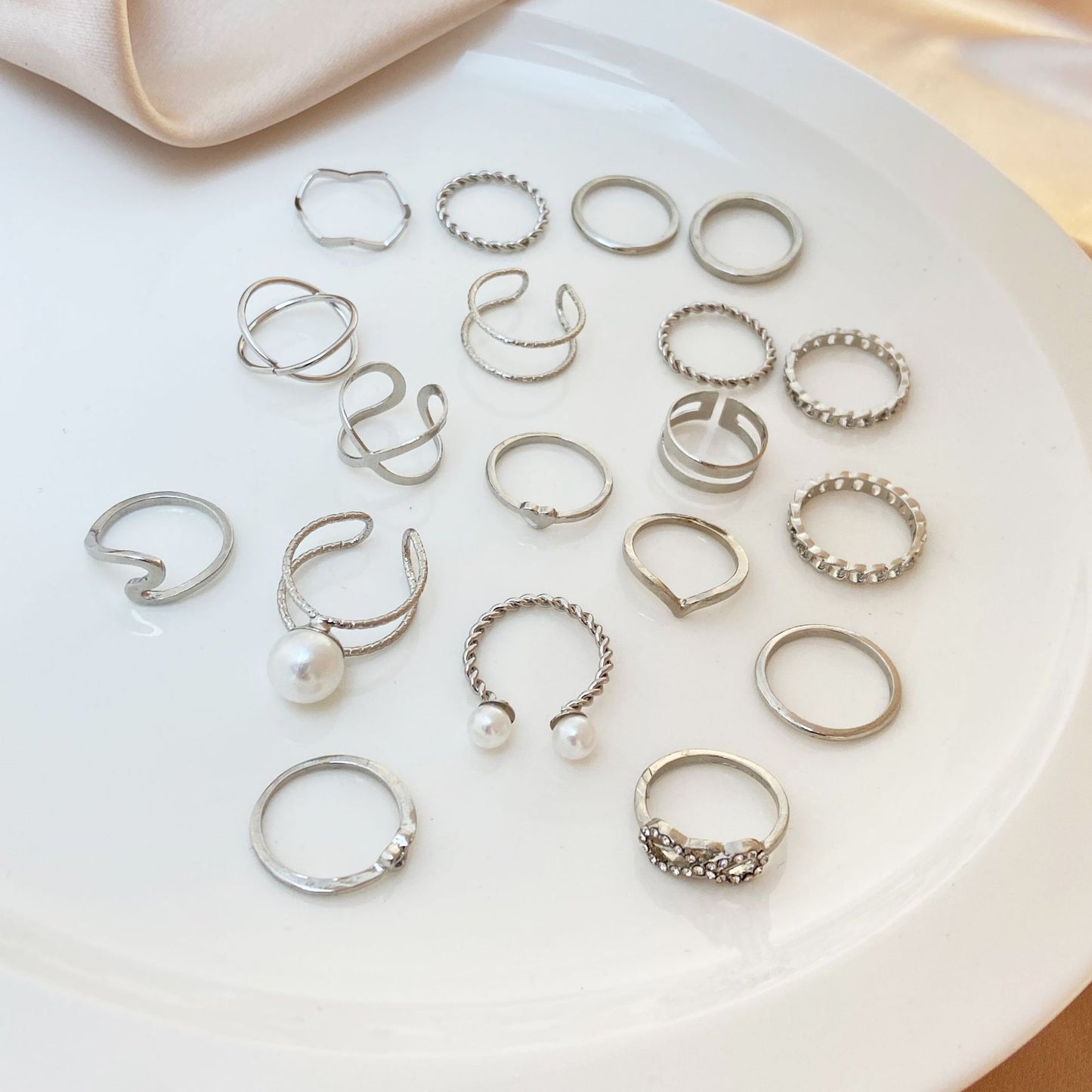 Sier Knuckle Set Cold Style Alloy Rings