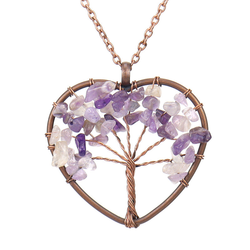 Copper Wire Winding Crystal Gravel Lucky Necklaces