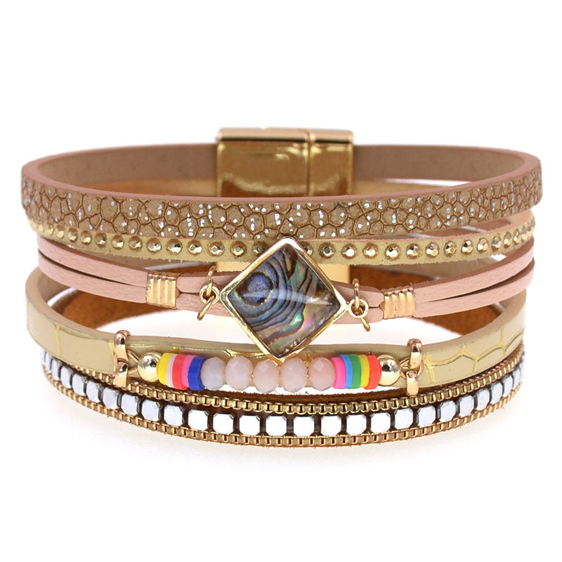 Women's High Quality Leather Fashion Zircon Accessories Bracelets