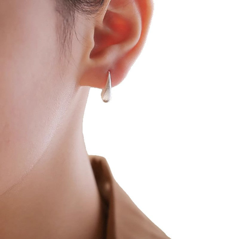Simple Brushed Water Drop Niche Design Ear Stud Earrings