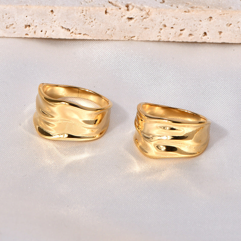 Geometric Irregular Eye-catching Niche Titanium Steel Do Rings
