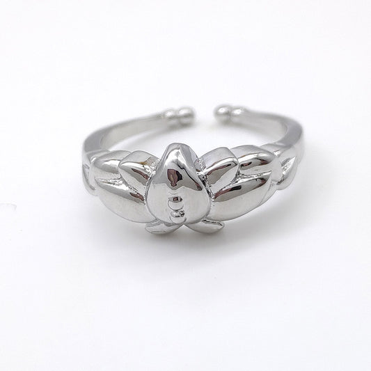 Fu Lillian Mirror Lotus Flower Open Rings