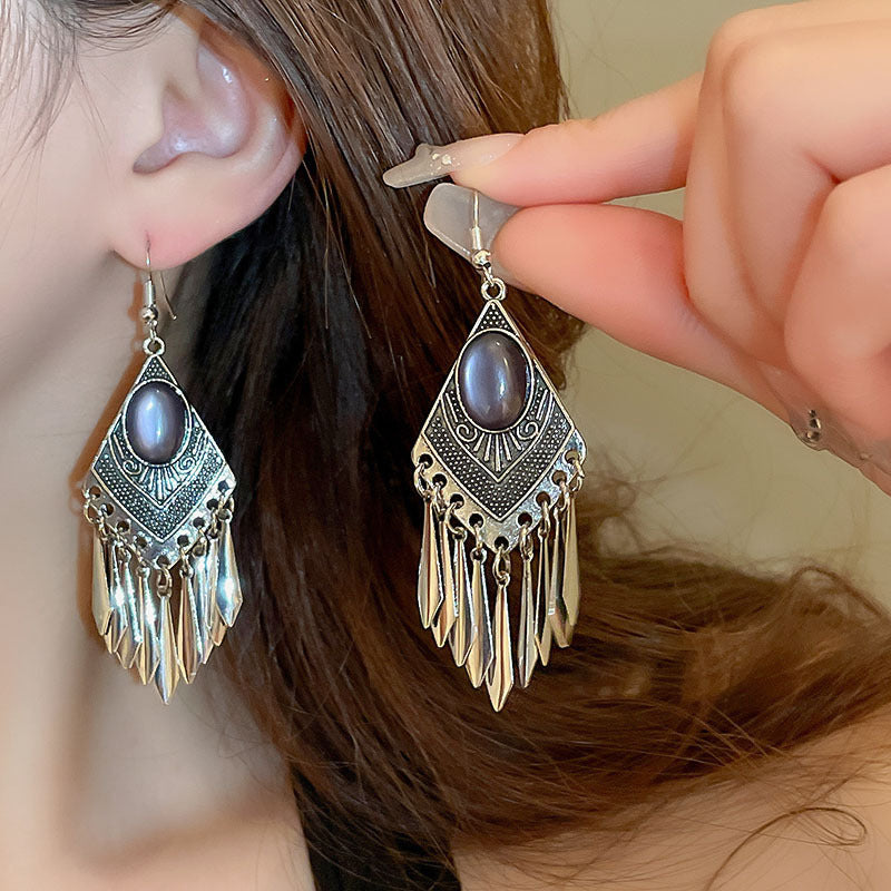 Women's Chinese Style Series Fan Han Clothing Earrings