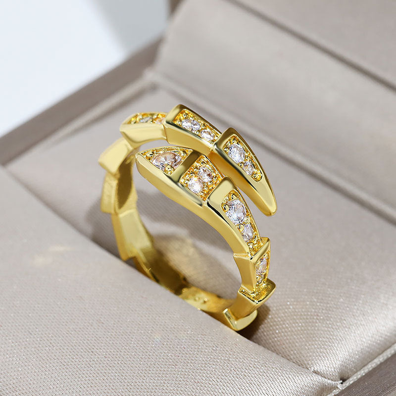 Style Imitation Sier Snake Bone Full Open Rings