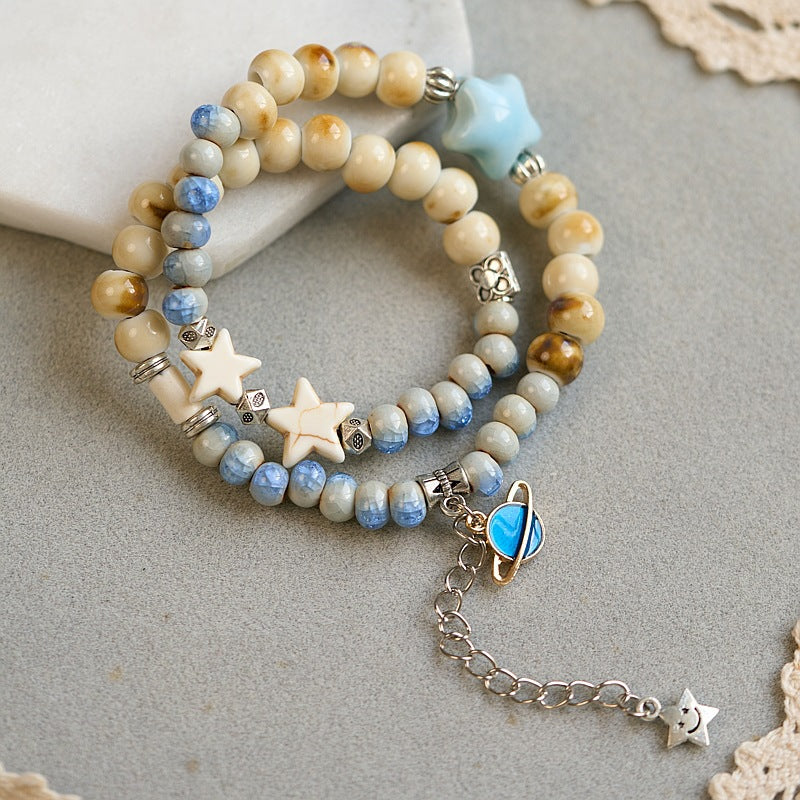 Women's Ceramic Ornament High-grade Hand-woven Chinese Bracelets