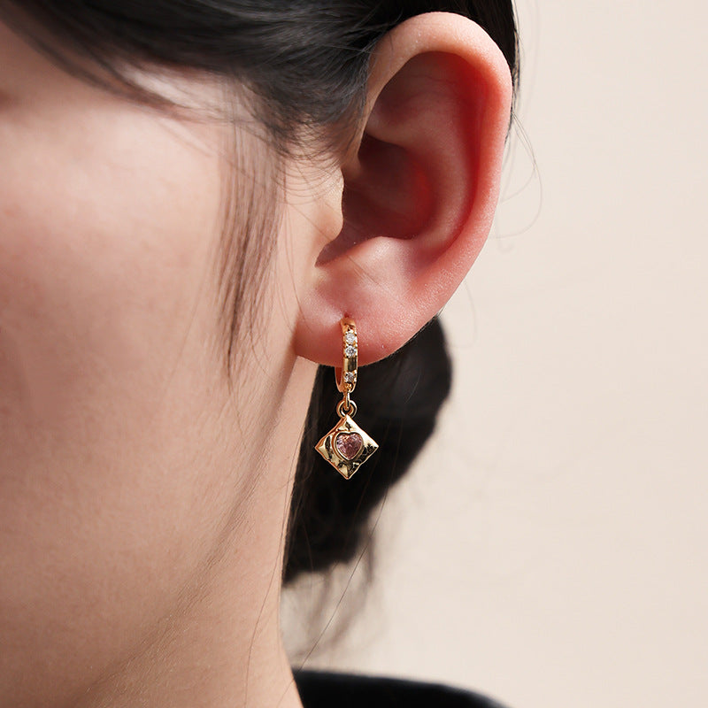 Women's Simple Niche High-grade Zircon Elegant Light Extravagant Love Earrings