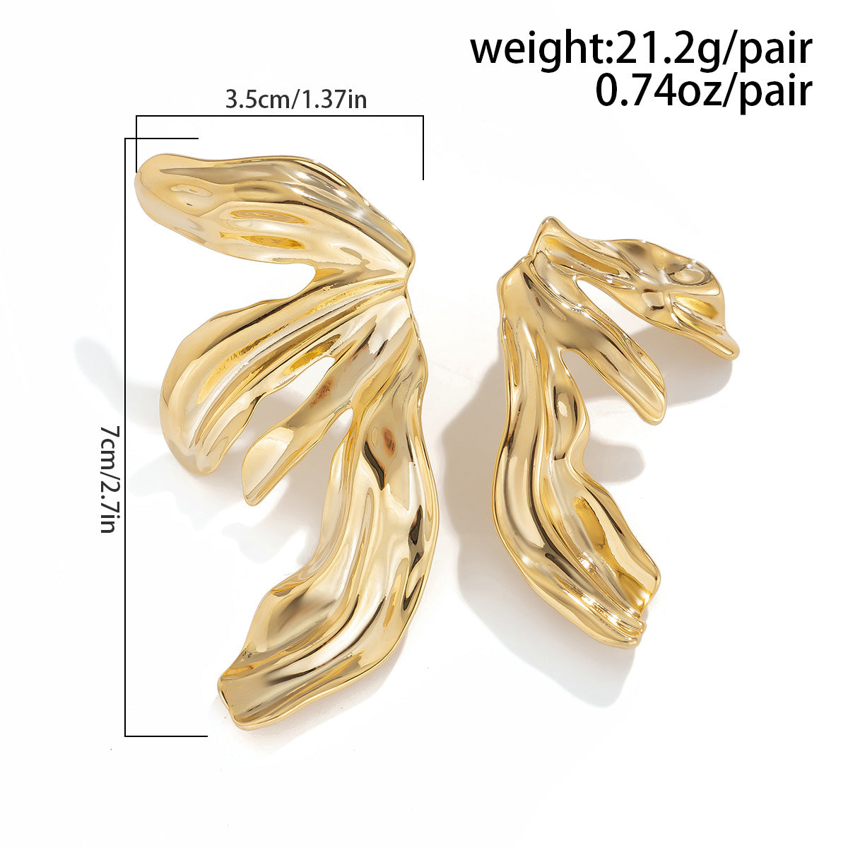 Metal Ginkgo Leaf Trendy Female Sweet Cool Earrings