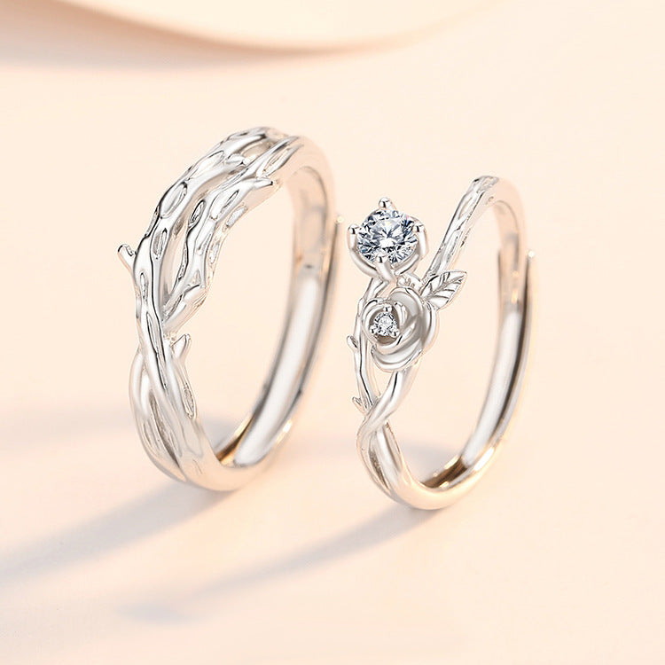 Women's & Men's Rose Couple For Design Valentine's Day Rings