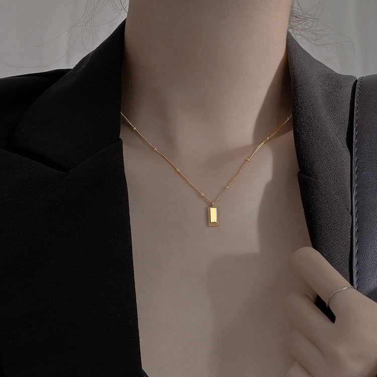 Women's Gold Bar High-grade Niche Design Light Luxury Brick Temperament Necklaces