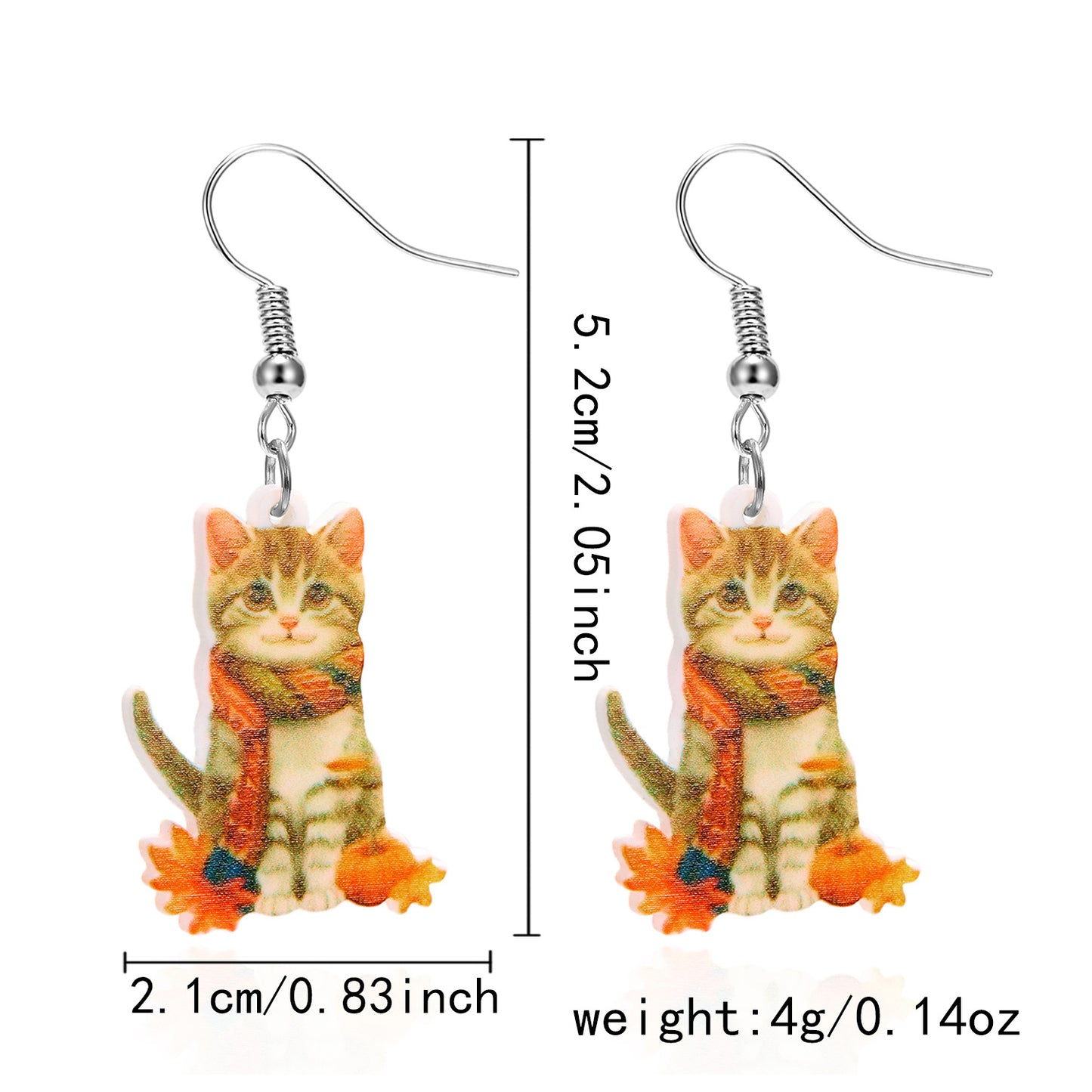 Cartoon Cat Squirrel Acrylic Painted Small Rings